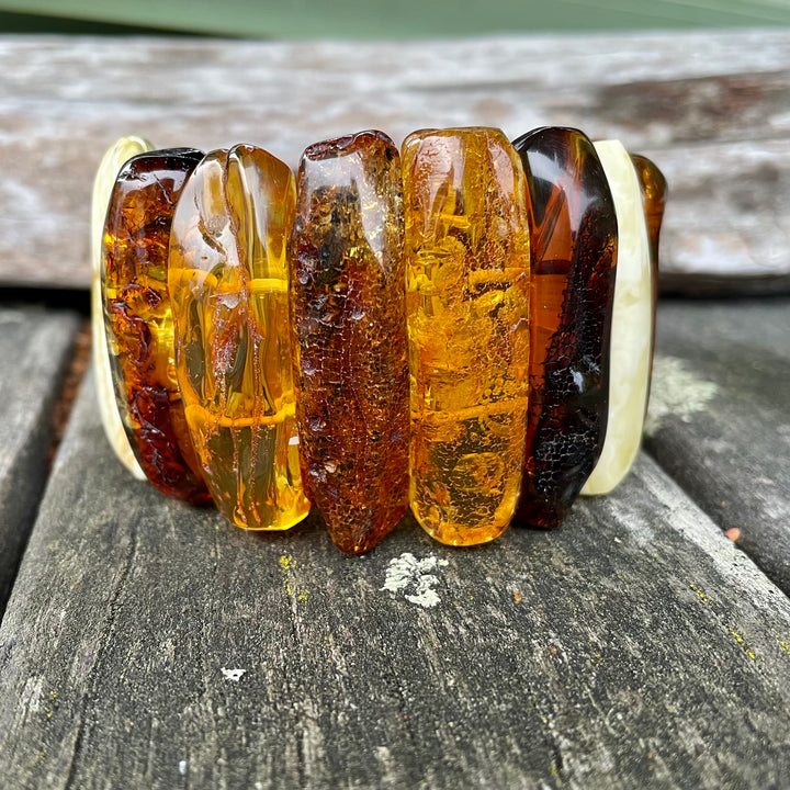 Baltic amber cuff bangle
