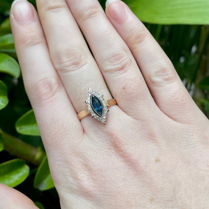 Australian sapphire and diamond ring