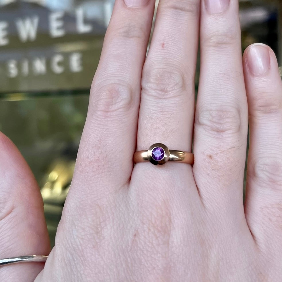Purple sapphire tutti frutti ring
