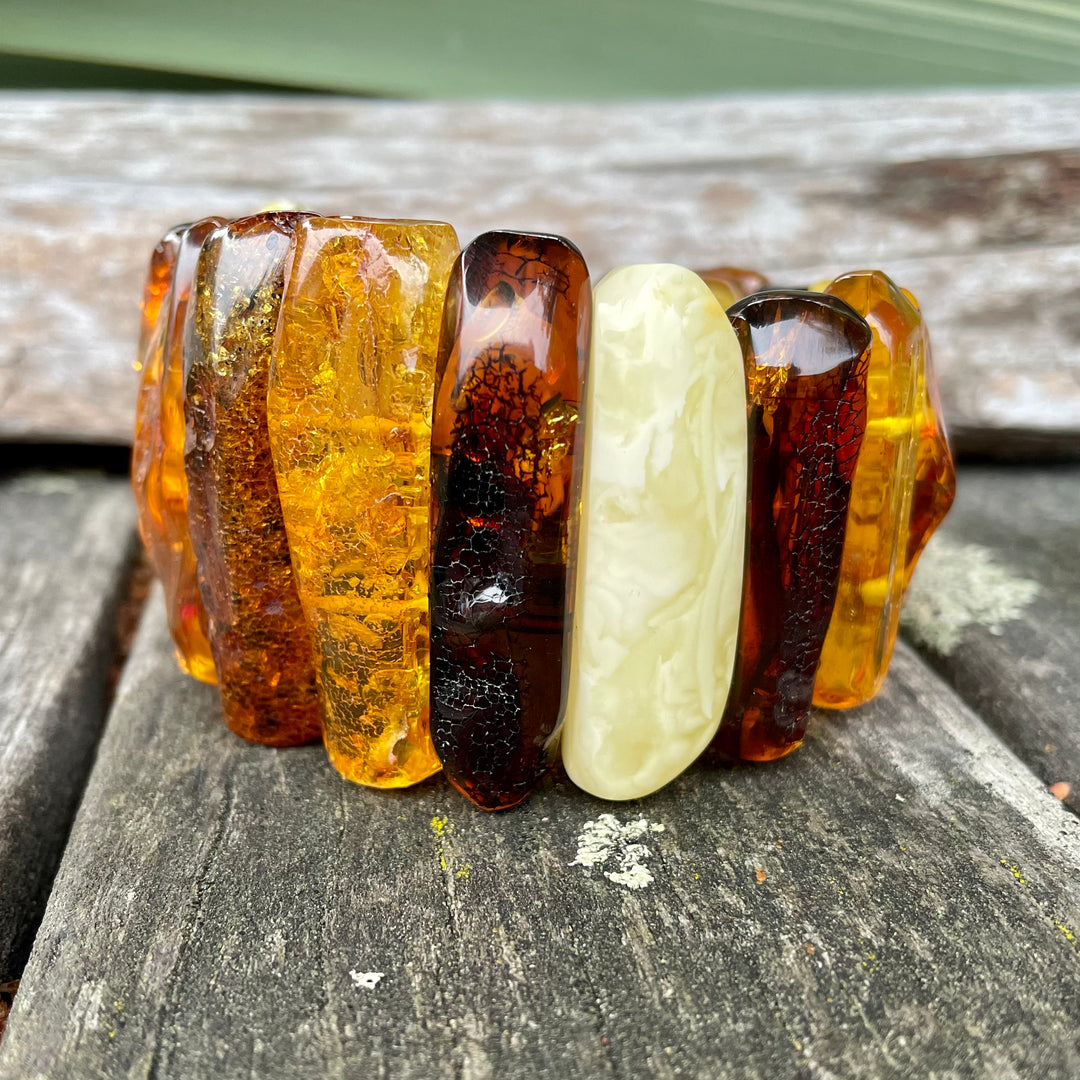 Baltic amber cuff bangle