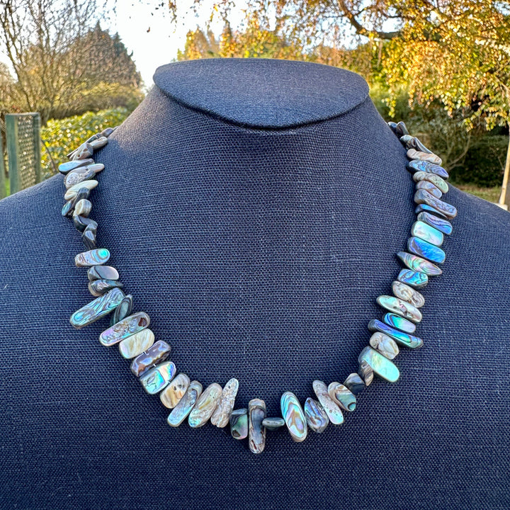 Pāua shell bead necklace