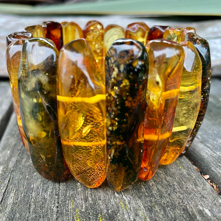 large Baltic amber cuff bracelet