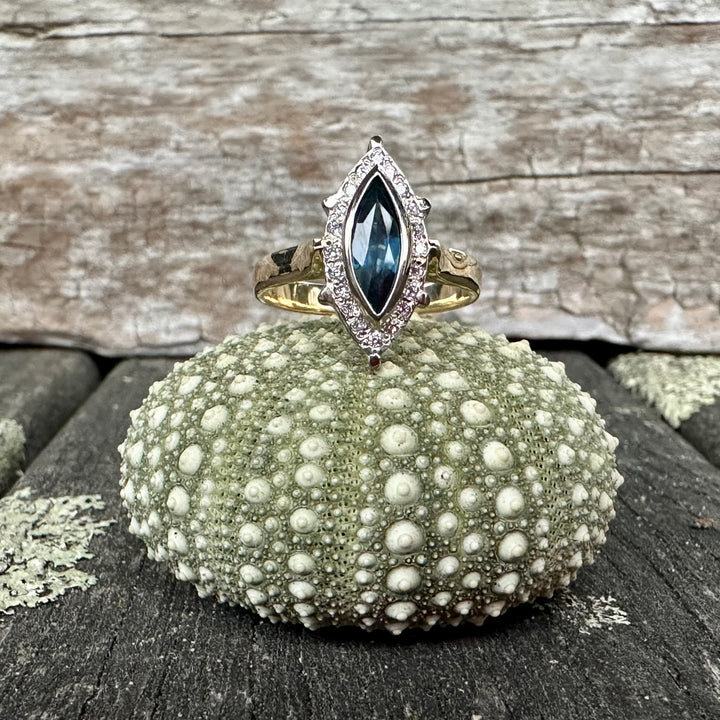 Australian sapphire and diamond ring