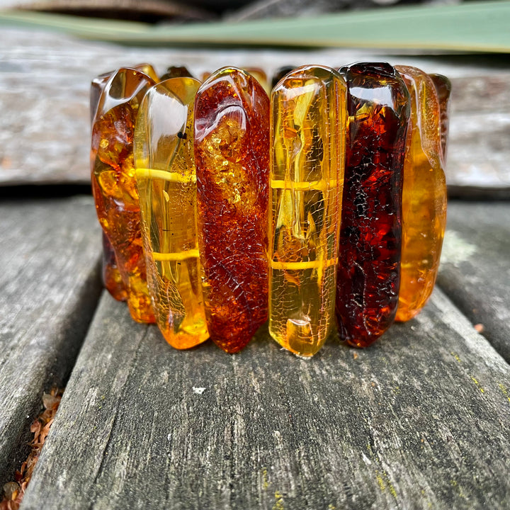 large Baltic amber cuff bracelet