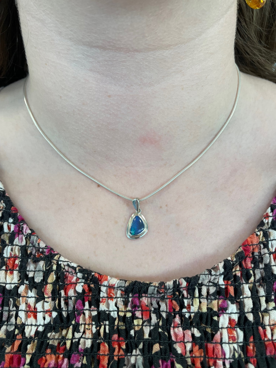 Australian black opal pendant