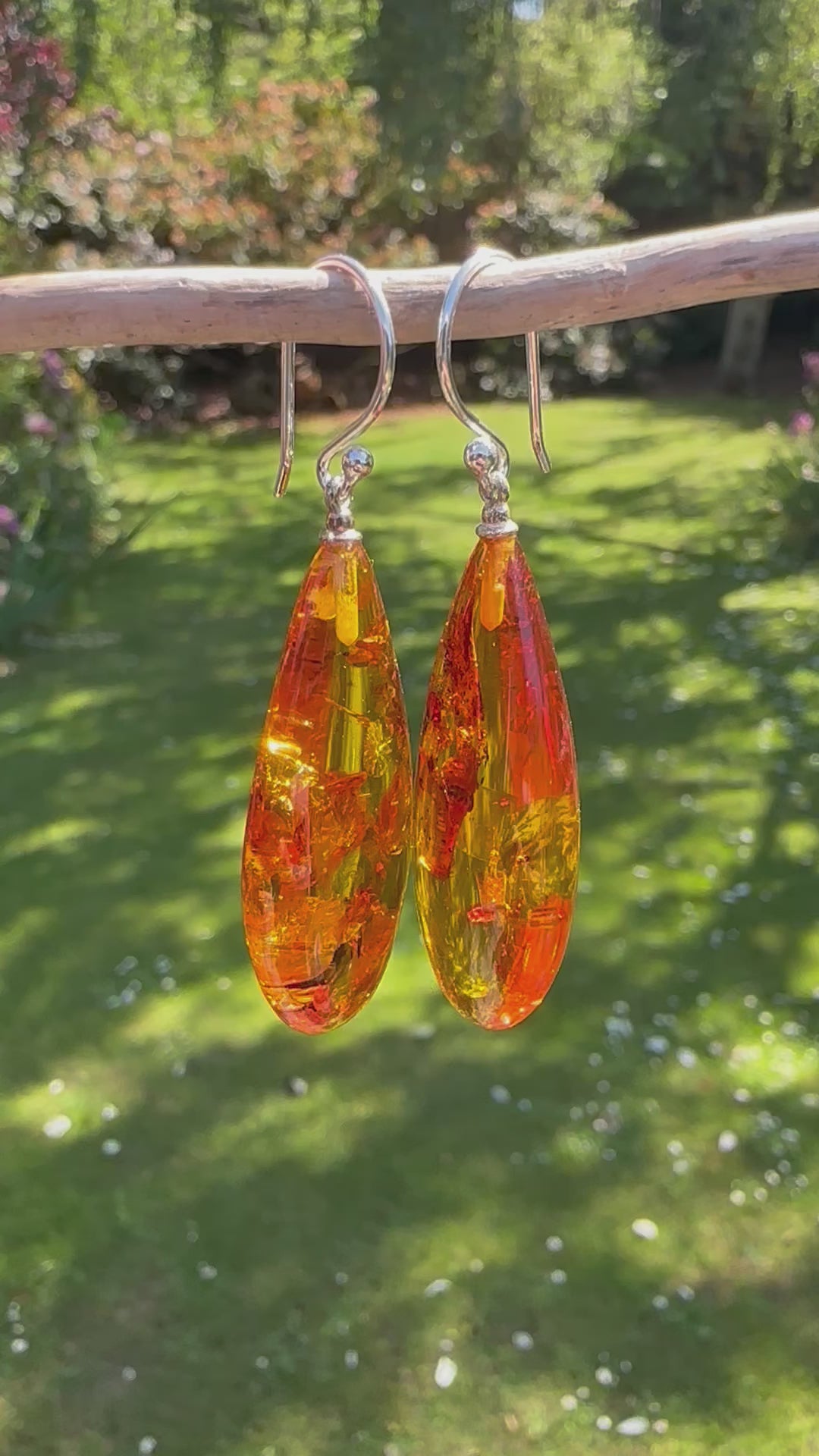 Baltic amber drop earrings