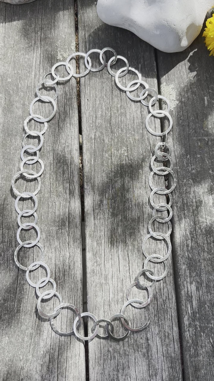 Handmade hammered chain necklace