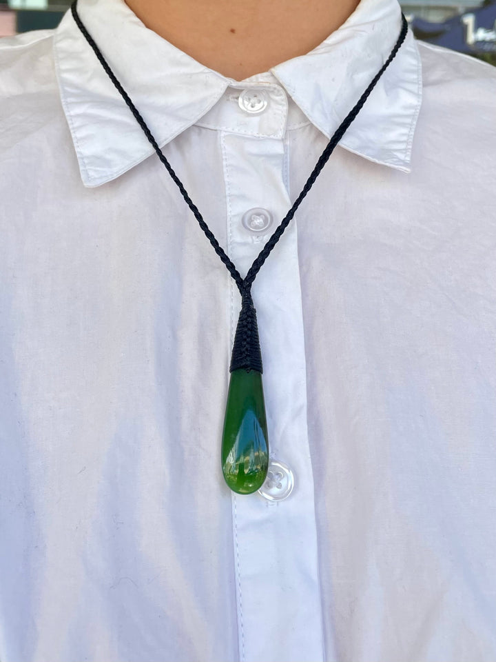 small translucent NZ greenstone roimata