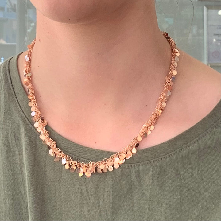 Rose Gold Fill Disc Necklace