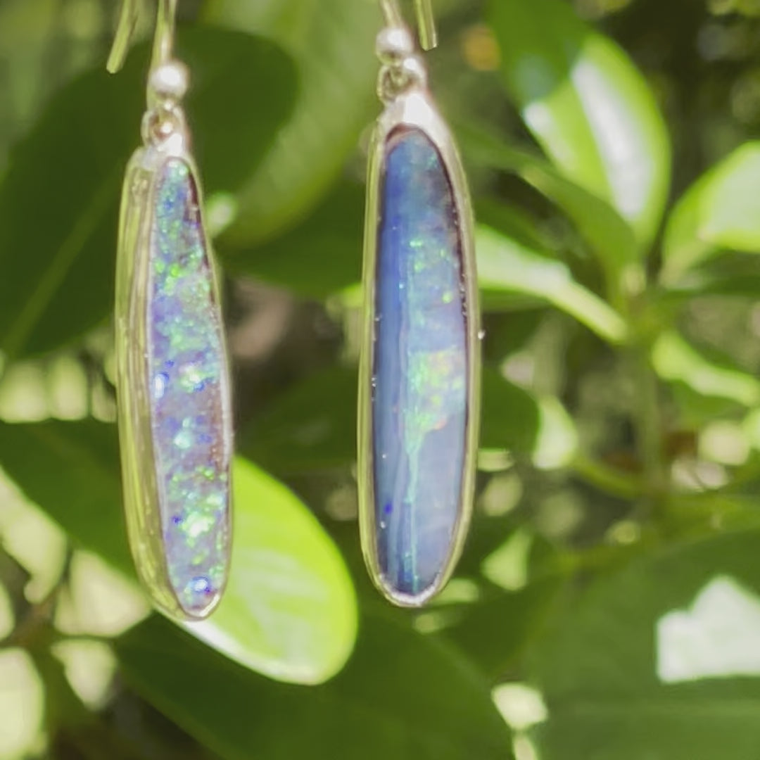 18ct Gold Boulder Opal Earrings