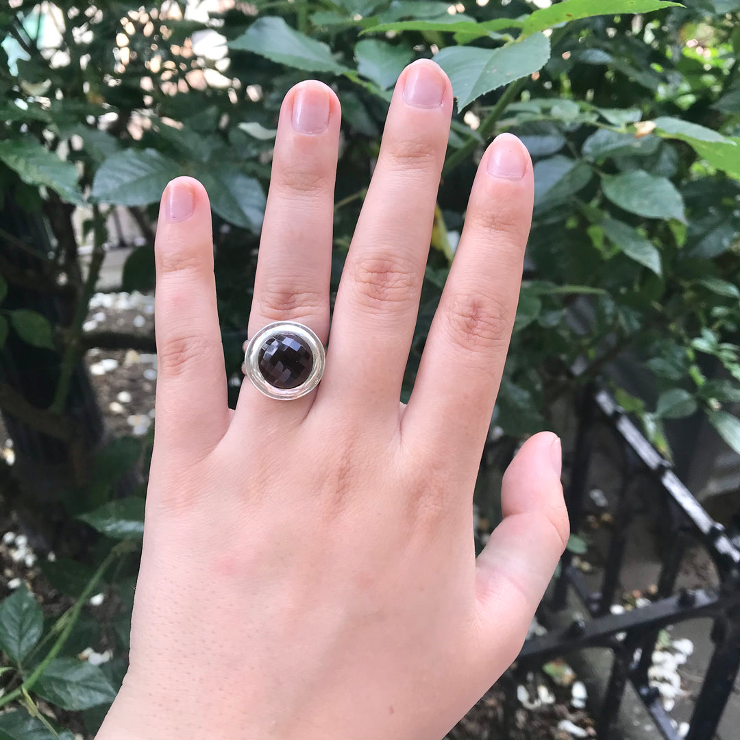 Faceted Smoky Quartz Ring