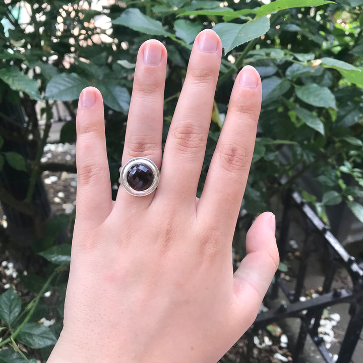 Faceted Smoky Quartz Ring
