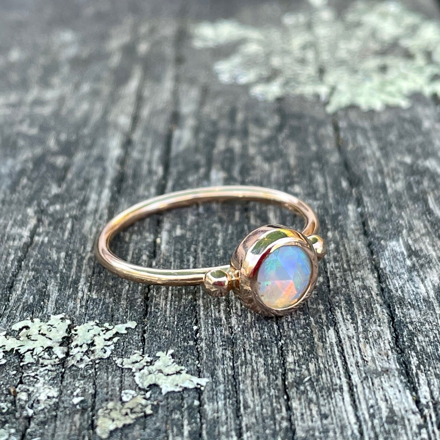 Australian opal rings
