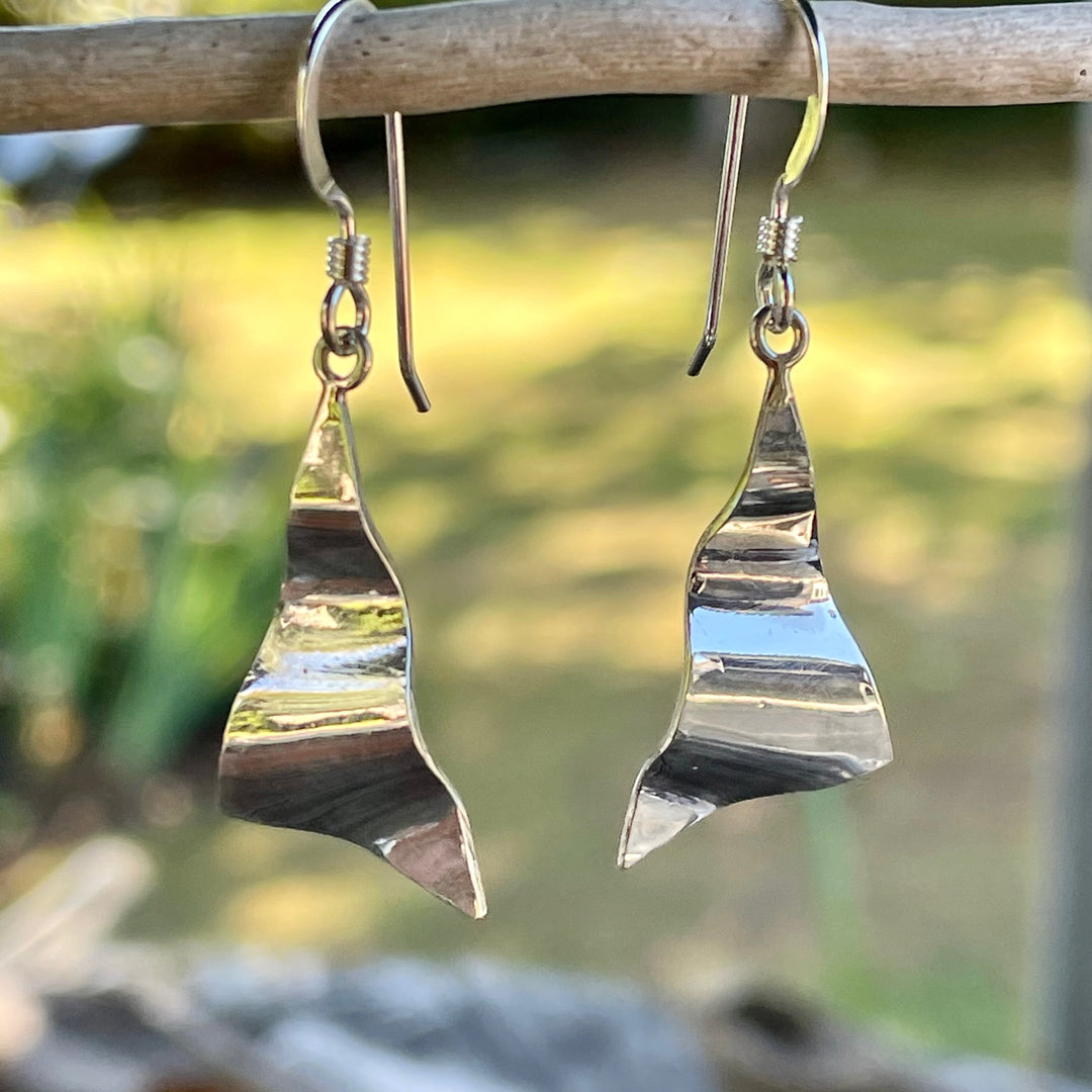 Small Corrugated Sterling Silver Earrings