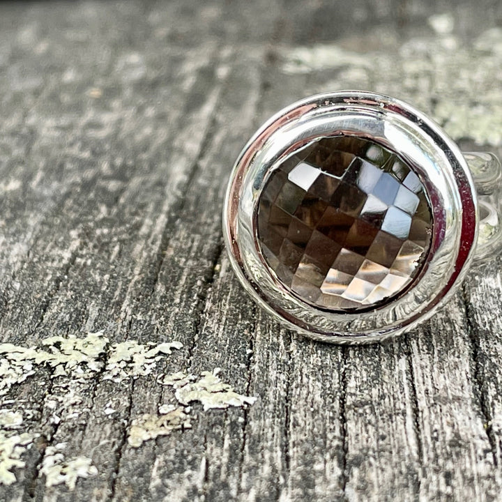 Faceted Smoky Quartz Ring