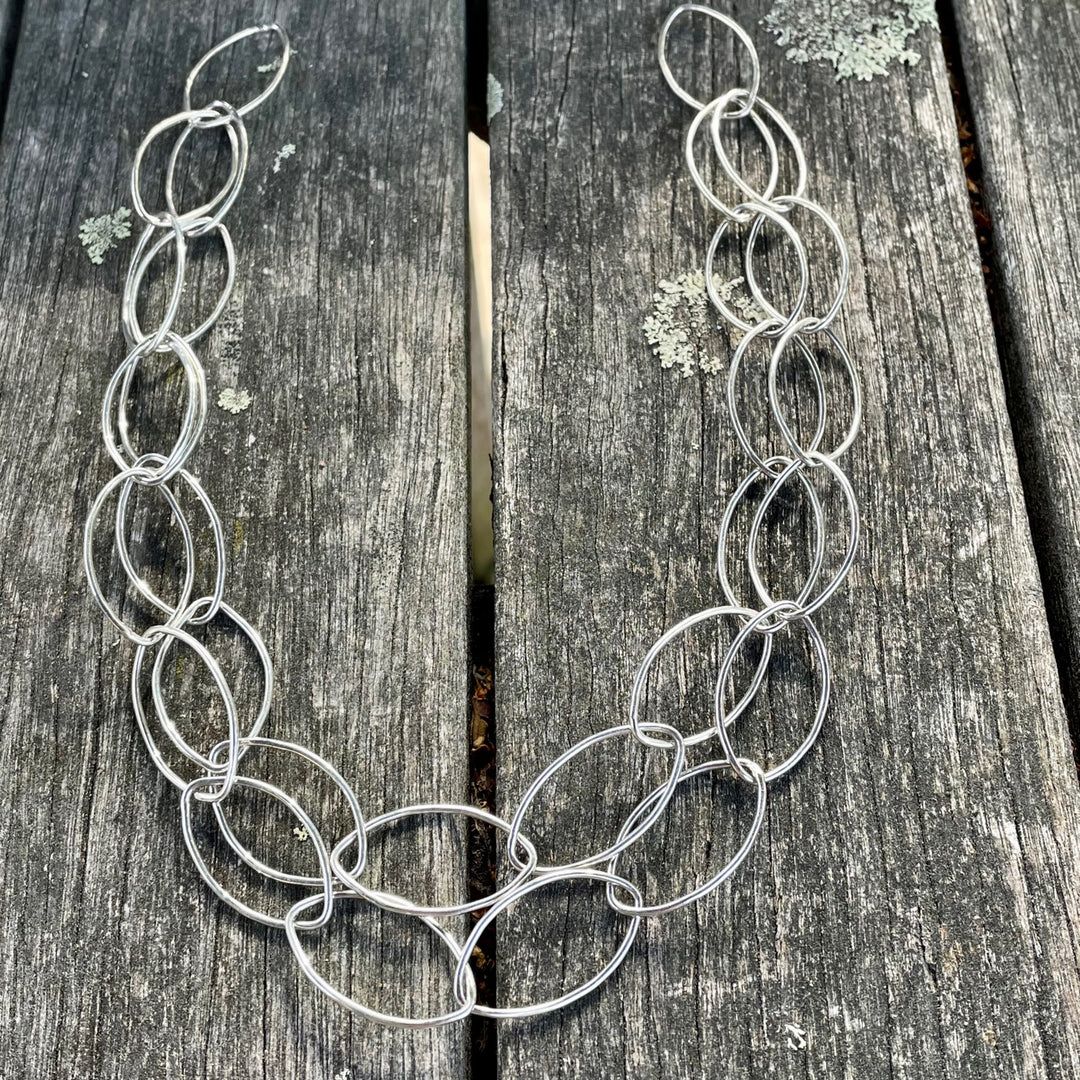 Handmade Marquise Link Chain Necklace