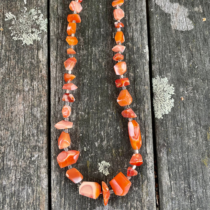 Faceted Mexican Fire Opal Necklace