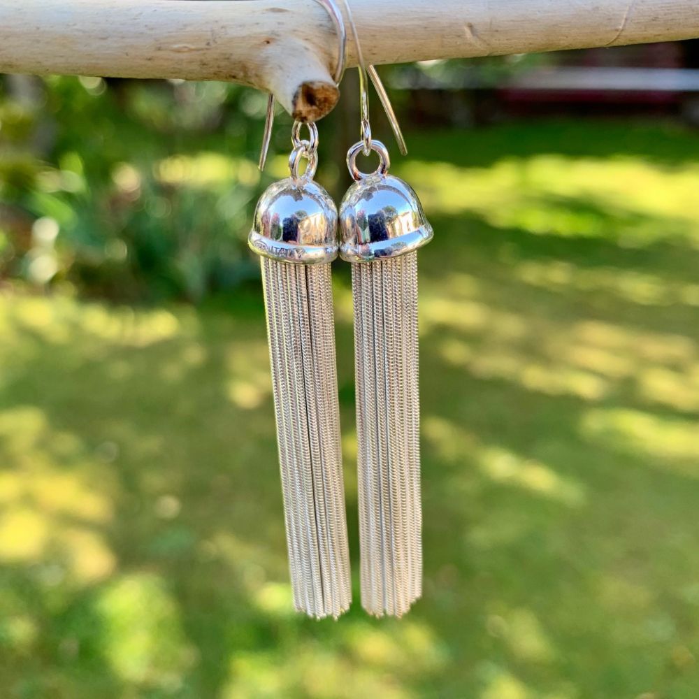 Sterling Silver Italian Tassel Earrings