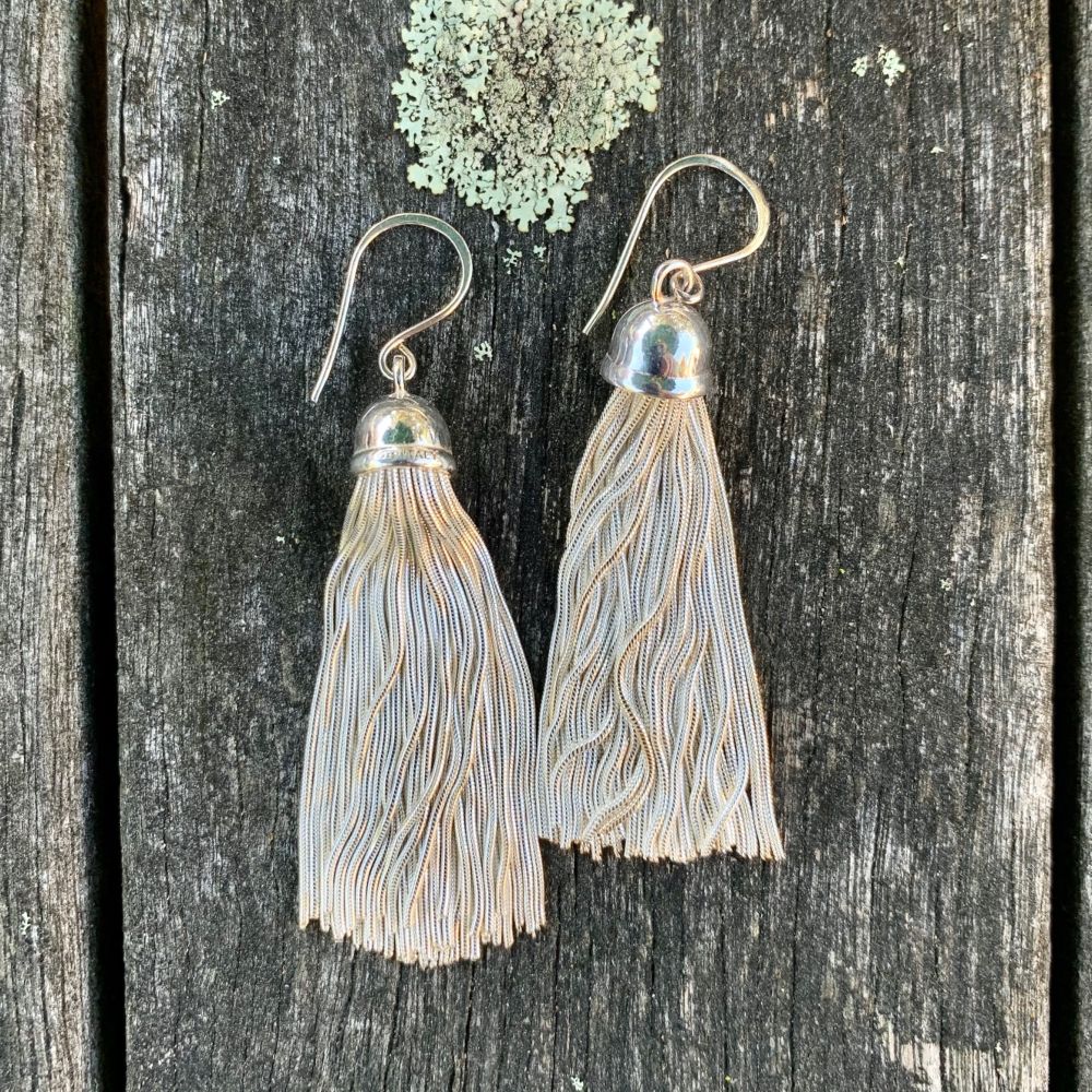 Sterling Silver Italian Tassel Earrings