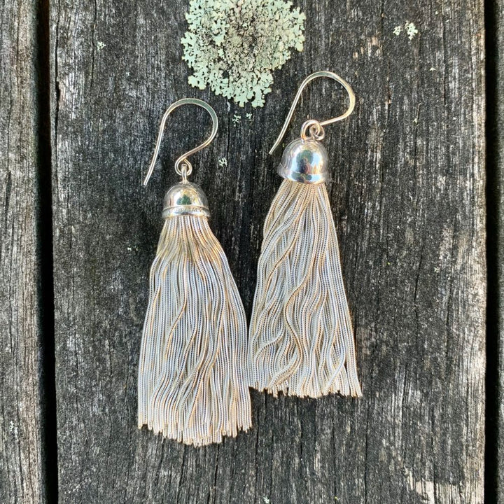 Sterling Silver Italian Tassel Earrings
