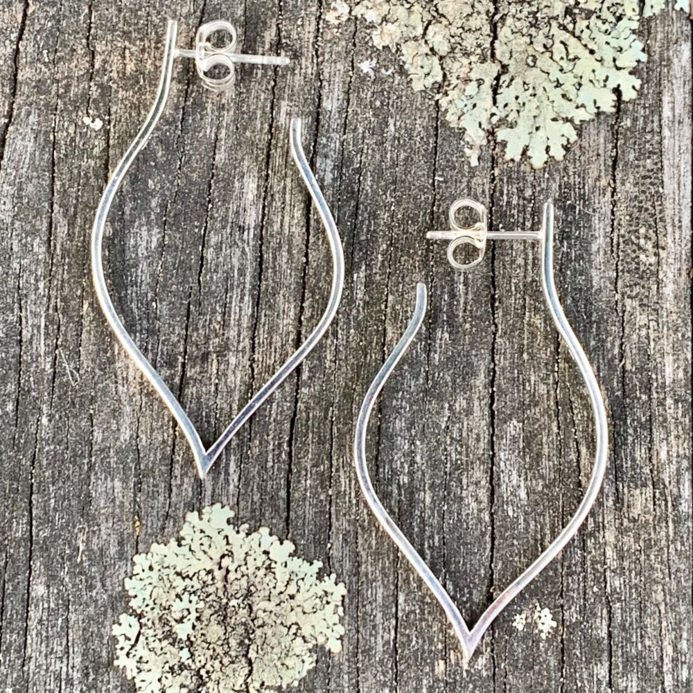 Sterling Silver Lotus Petal Earrings