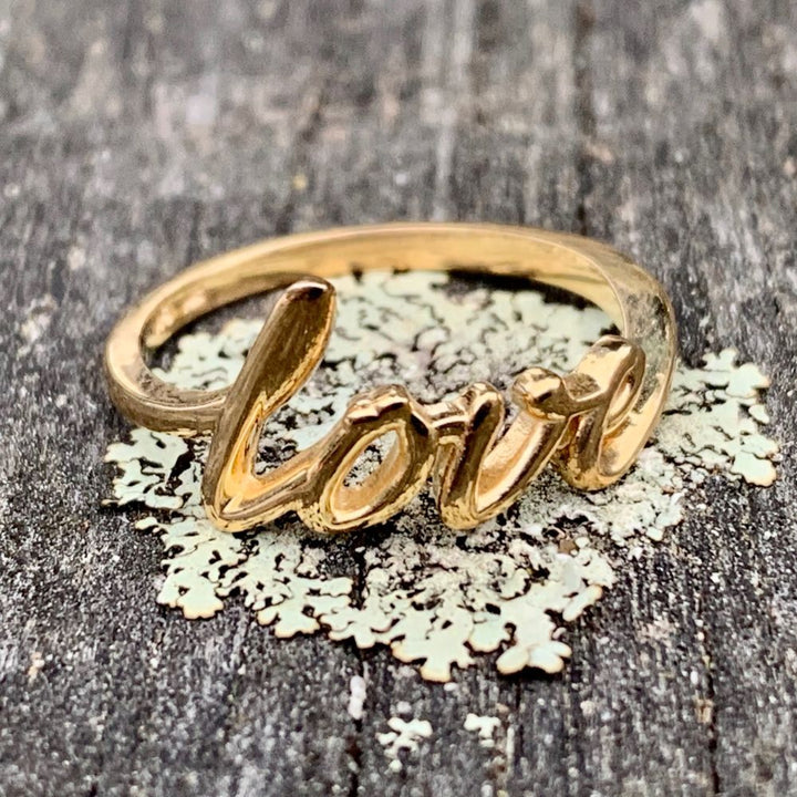 14ct Yellow Gold 'Love' Ring