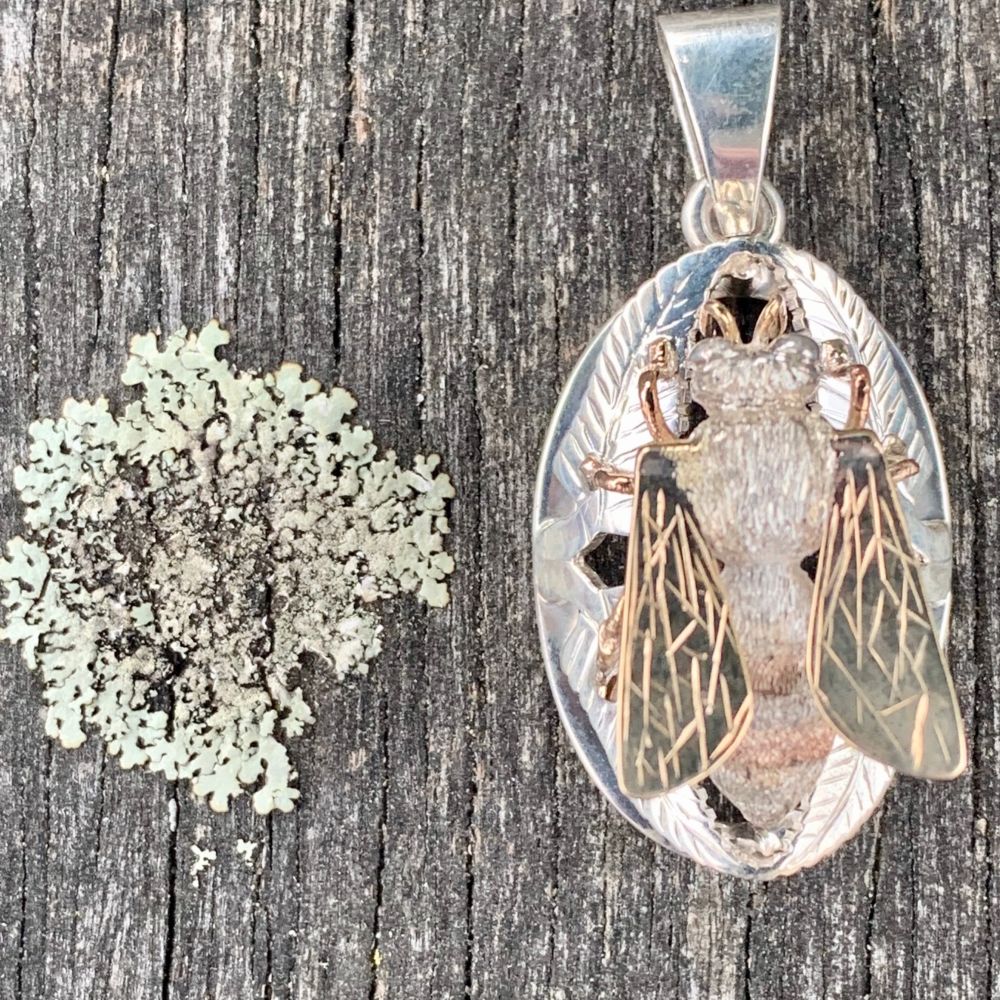 Gold and Sterling Silver Honey Bee Pendant