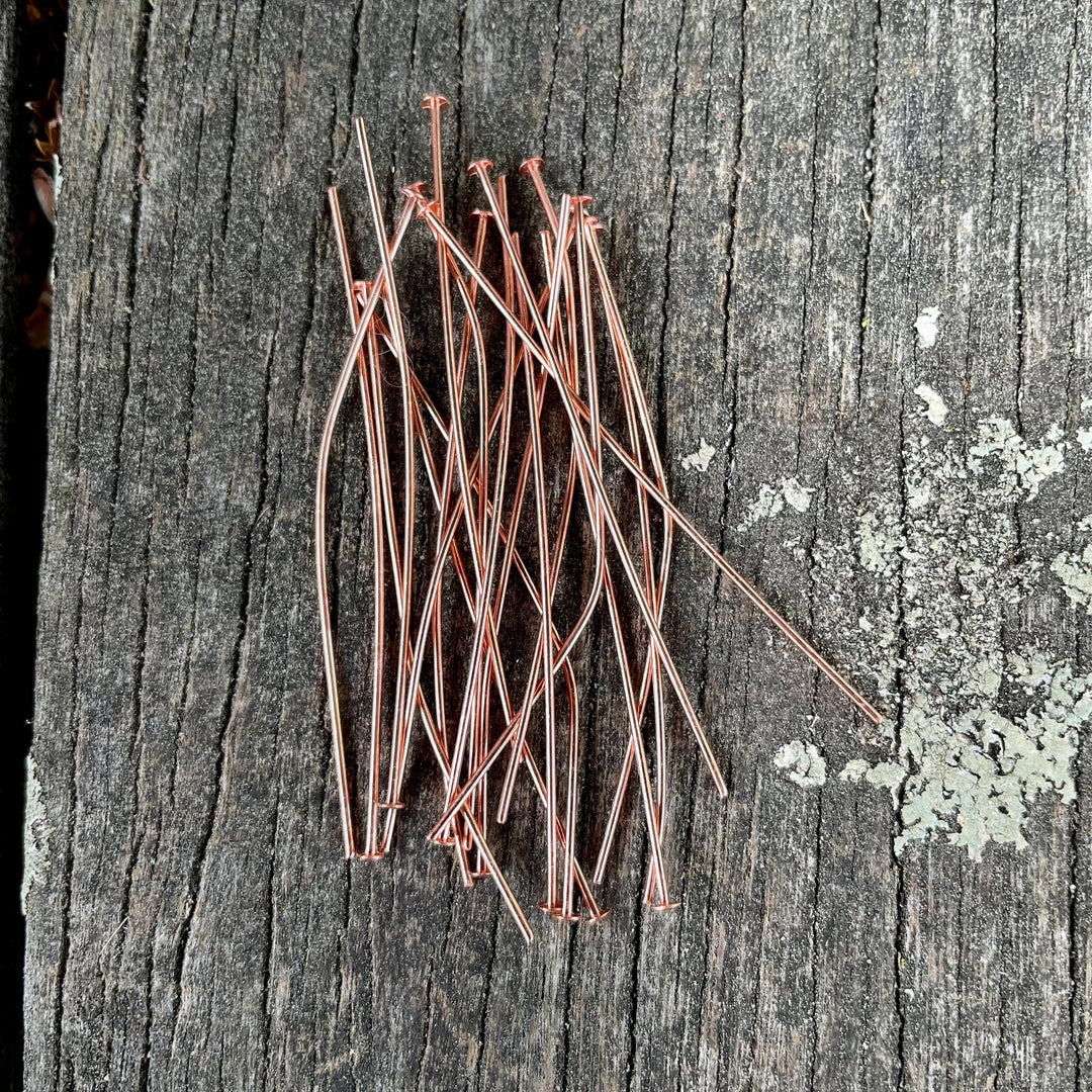 Copper Plated Headpins, 10 pairs