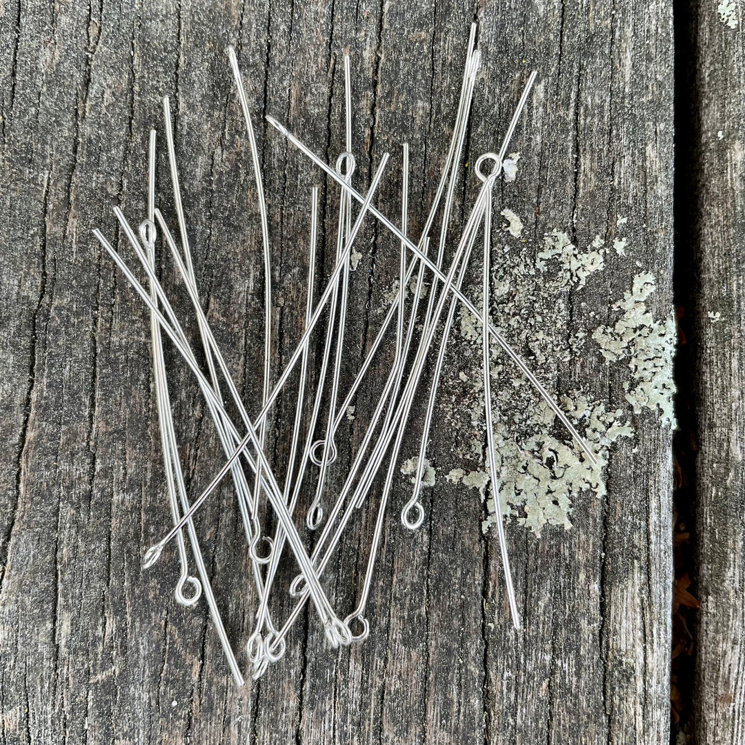 Silver Plated Eyepins, 10 pairs
