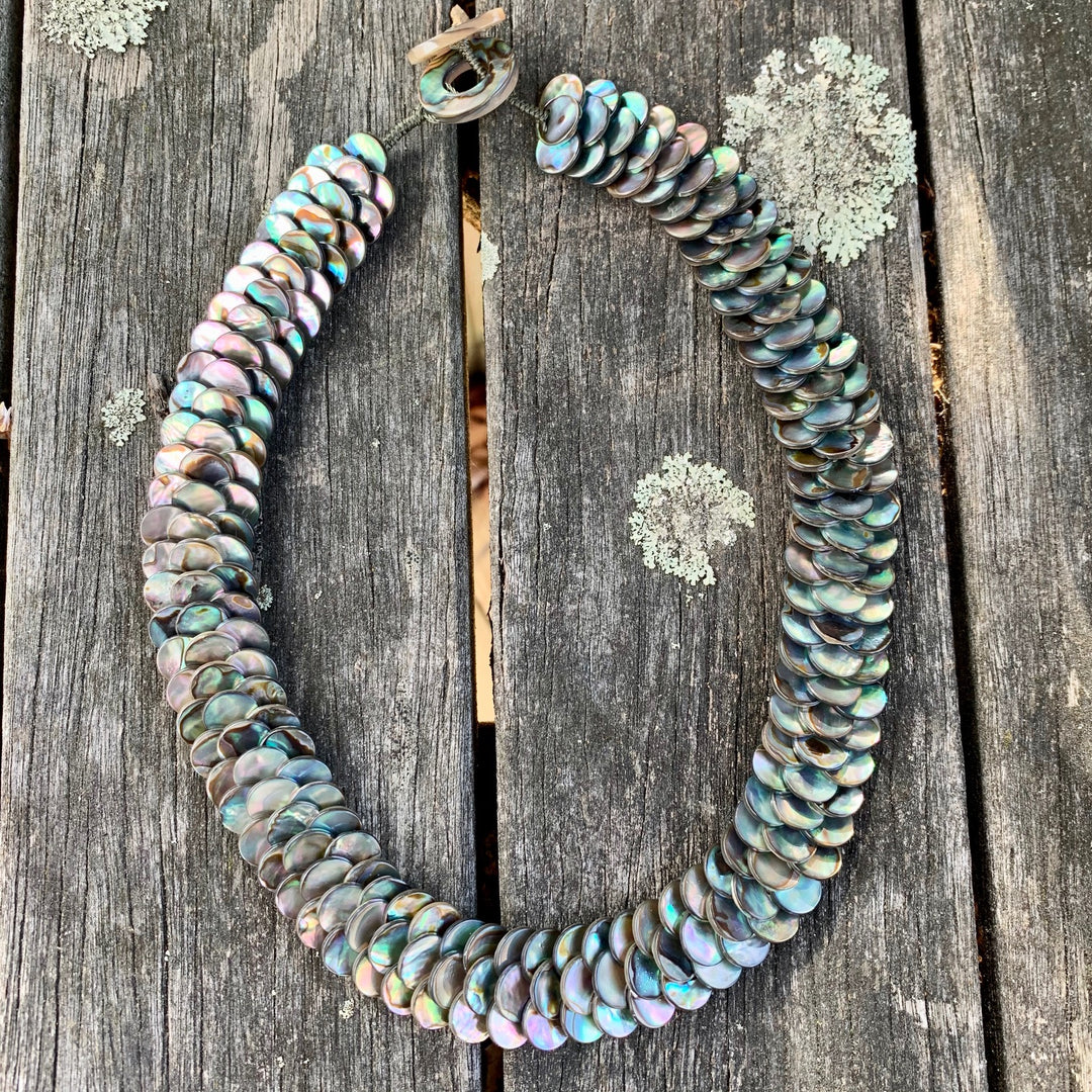 Small Paua Shell Disc Necklace