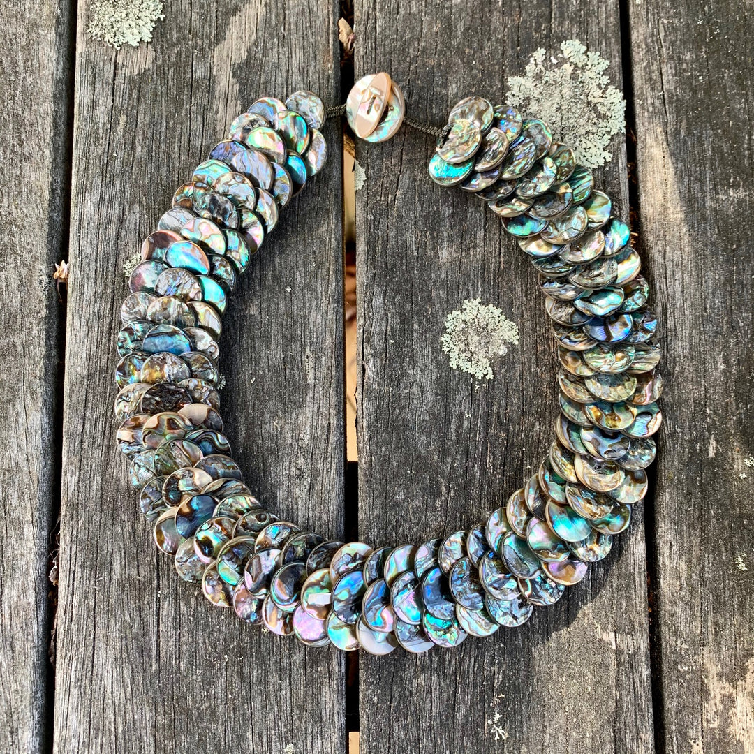 Large Paua Shell Disc Necklace