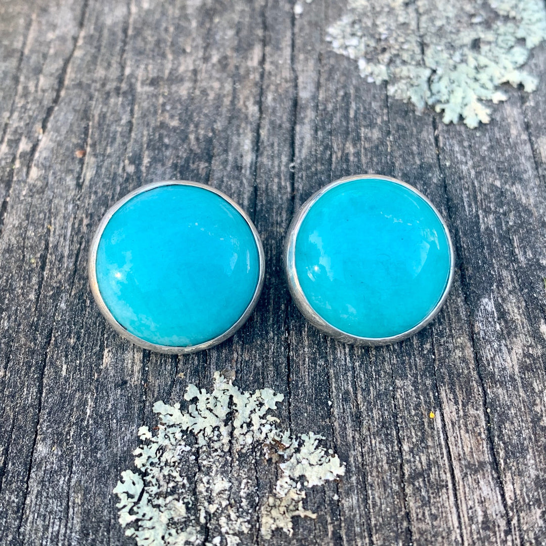 Amazonite and Sterling Silver Clip On Earrings