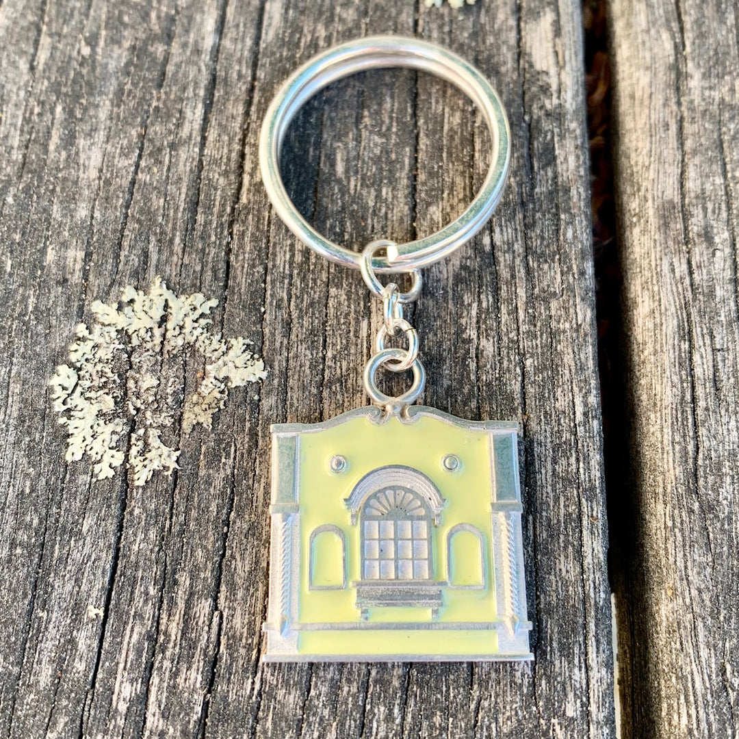 New Regent Street Keyring, Sterling Silver and Glass Enamel, Pastel Yellow