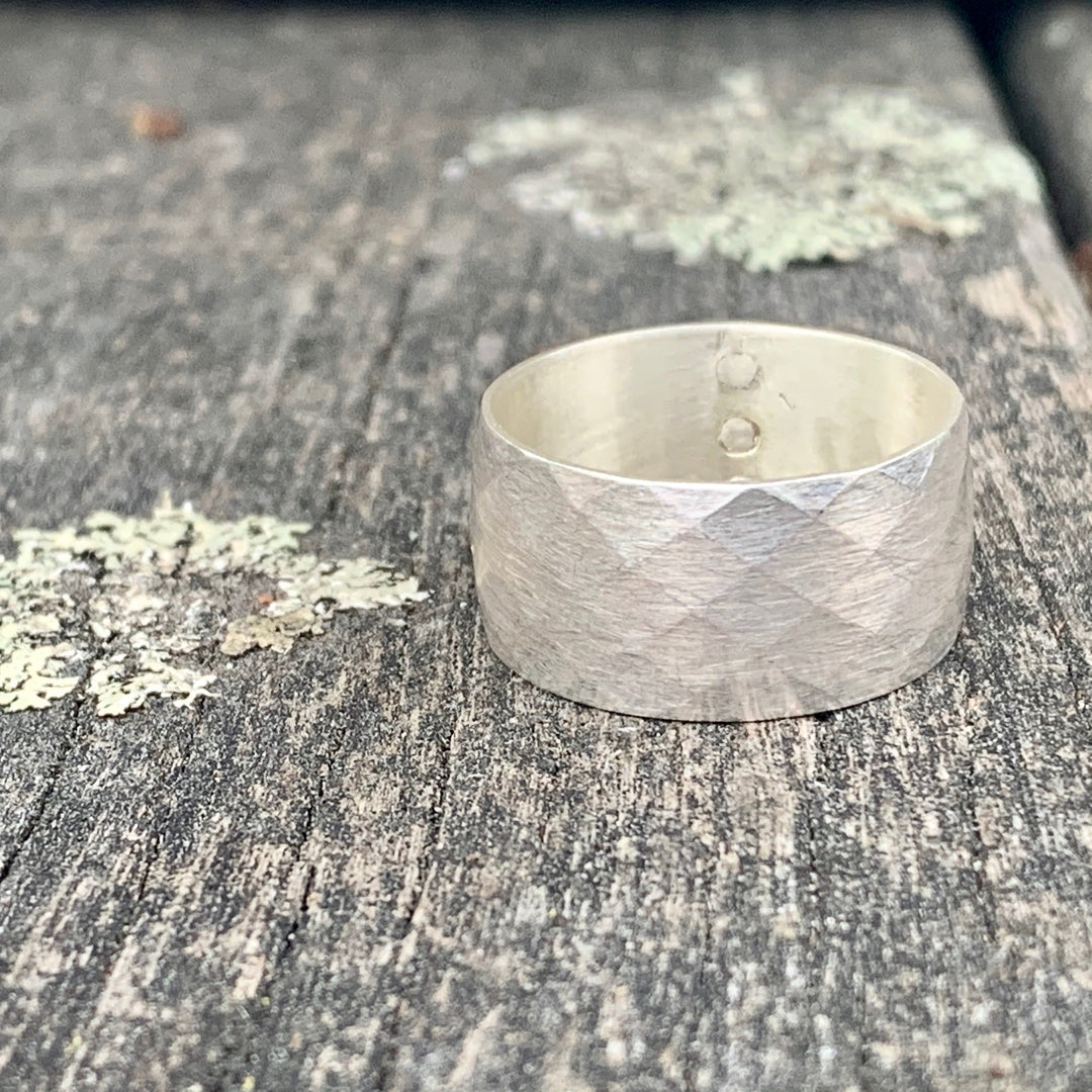 Sterling Silver Criss-Cross Riveted Ring