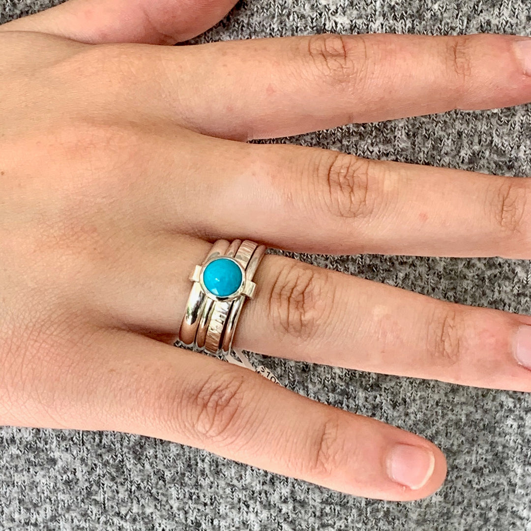 Sleeping Beauty Turquoise Unity Spinner Ring