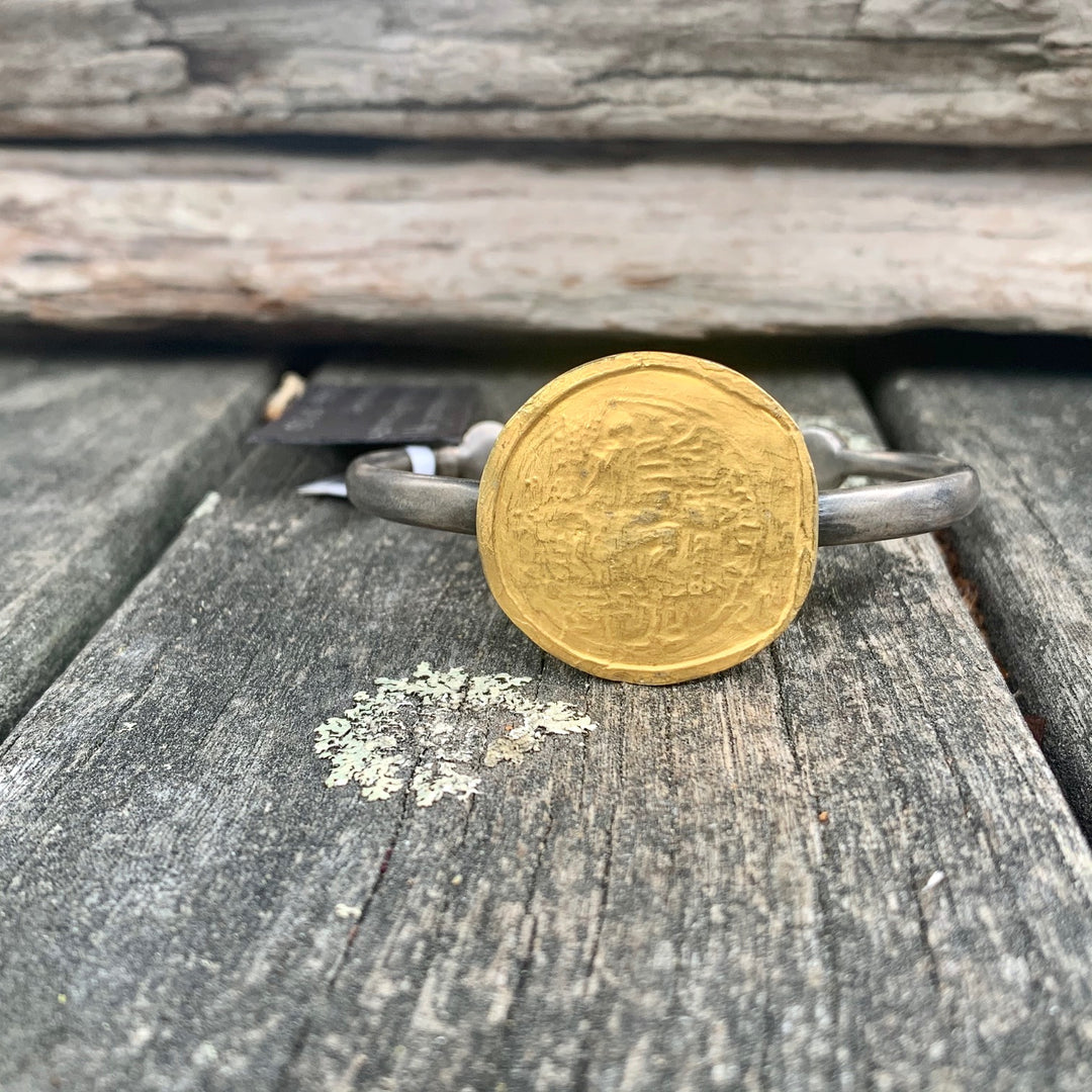 24ct and Sterling Silver Byzantine Coin Cuff Bangle, Kurtulan