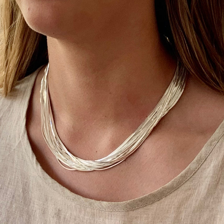 Italian Sterling Silver Multi-Strand Necklace