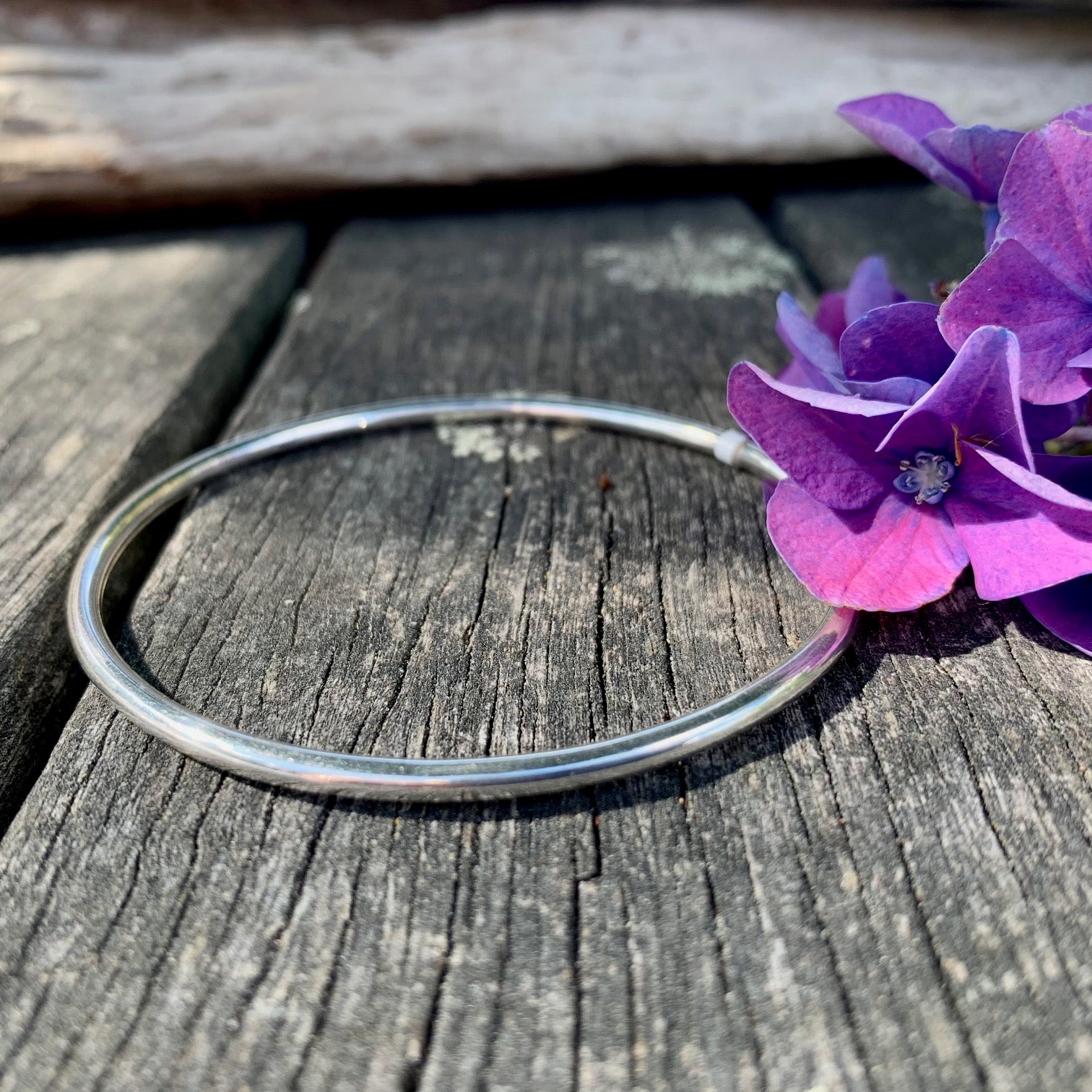 Solid Sterling Silver Smooth Bangle, 3mm – Rowena Watson Jewellers
