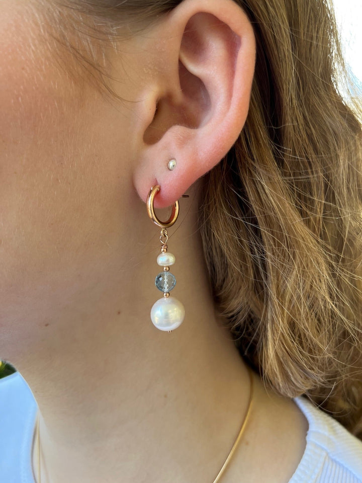 White freshwater pearl earrings
