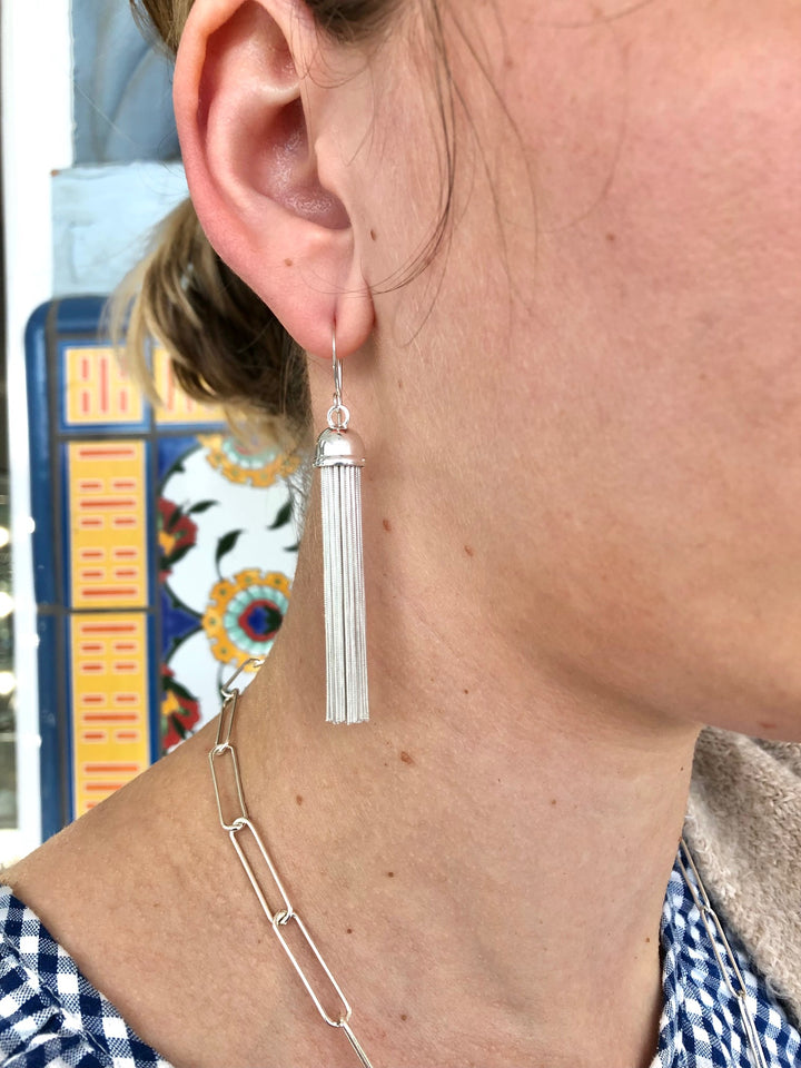 Sterling Silver Italian Tassel Earrings