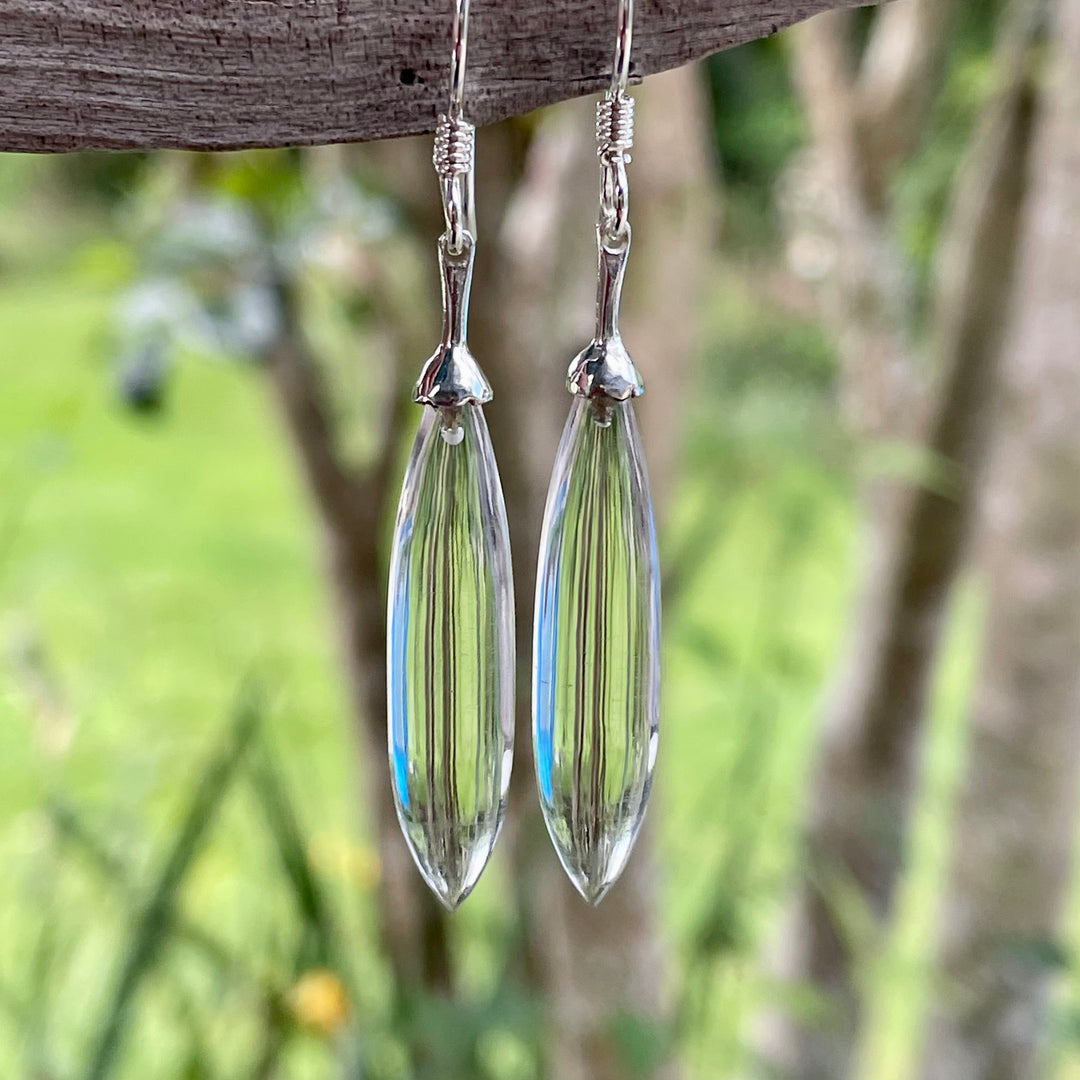 Brazilian crystal quartz drop earrings