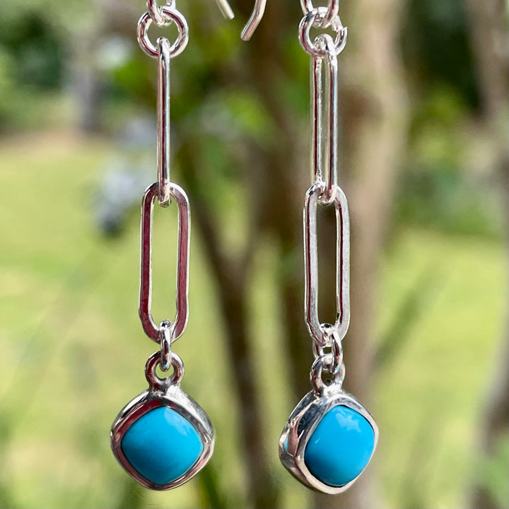 Kingman turquoise dangle earrings