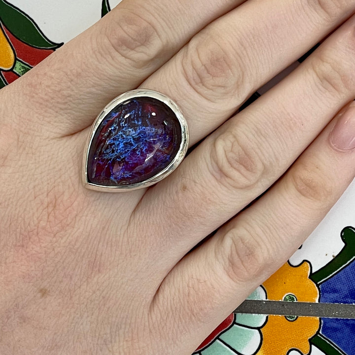 Vintage Dragon's Breath Glass Ring Large