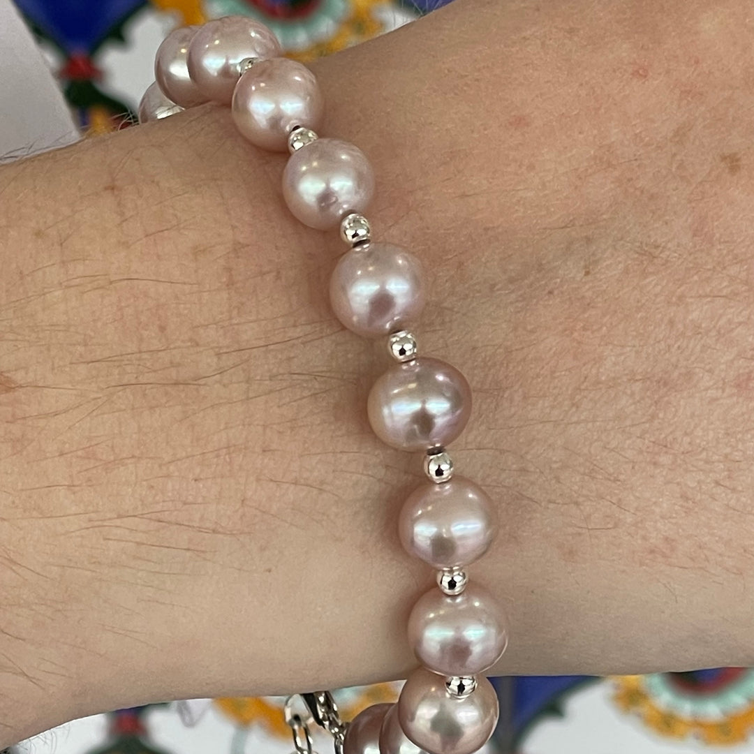 Pink freshwater pearl bracelet