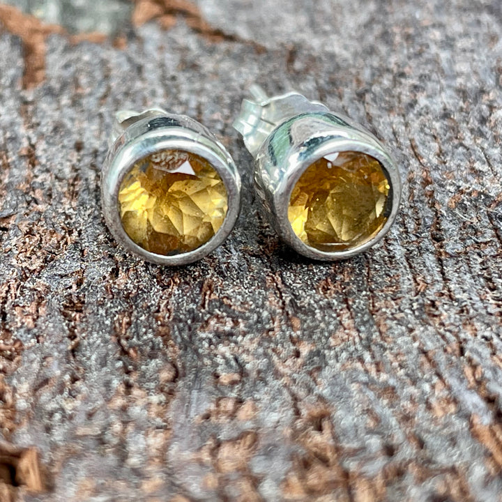 Faceted Citrine studs