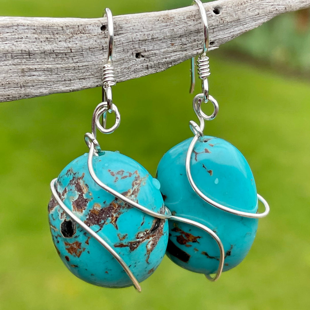Chunky Chinese Turquoise earrings