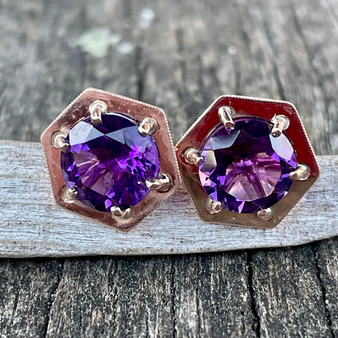 Amethyst and 9ct Gold Bella Earrings