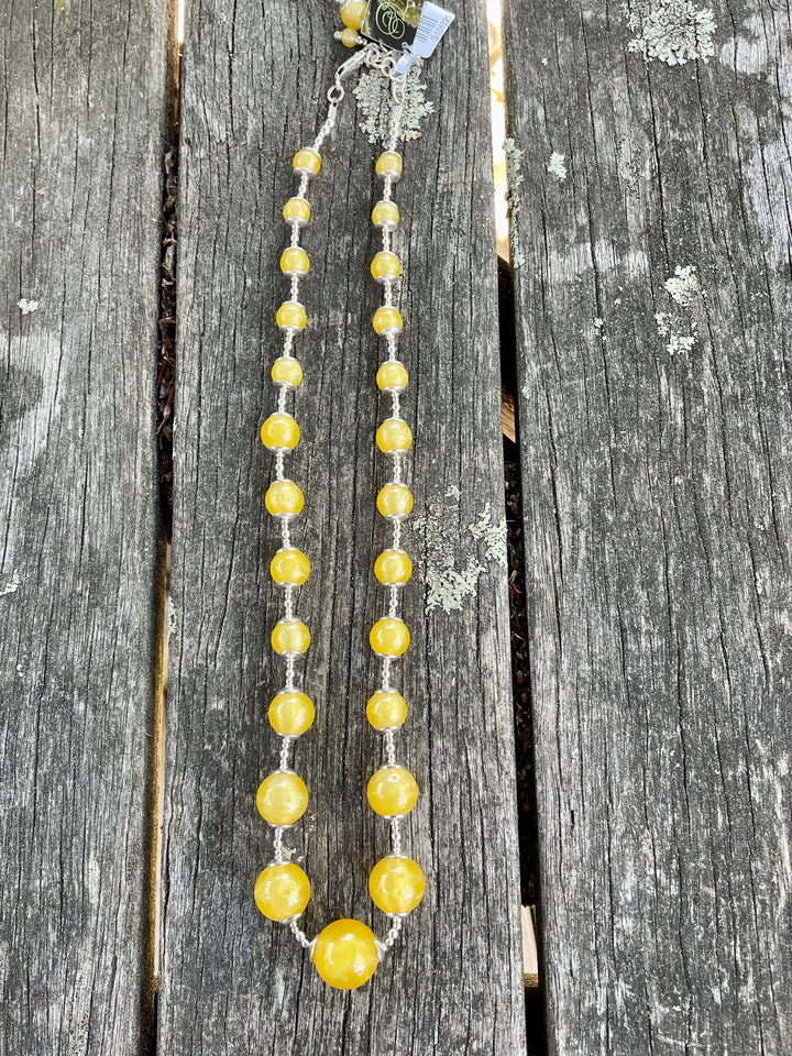 Vintage Bohemian glass necklace
