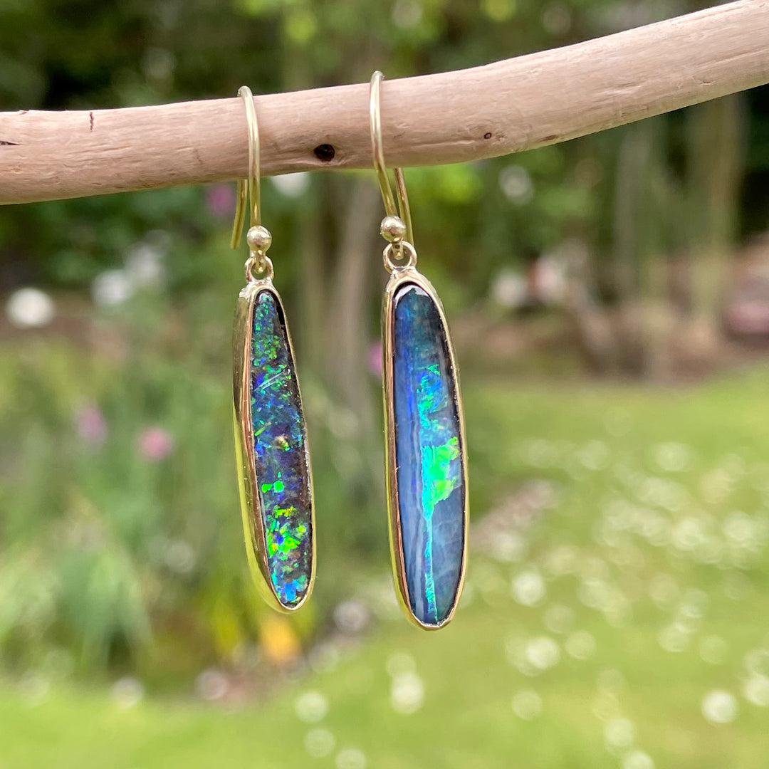 18ct Gold Boulder Opal Earrings