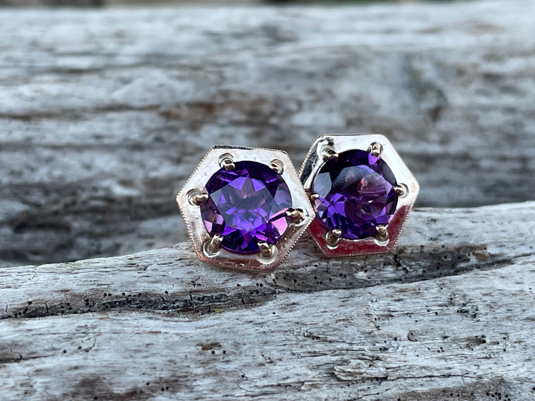 Amethyst and 9ct Gold Bella Earrings